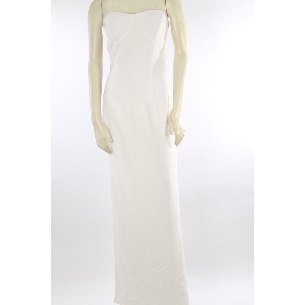 Monot White Strapless High Slit Maxi Dress Size 10